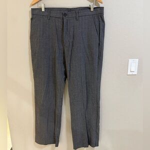 SISLEY Italy Wool Blend Gray Pinstripe Trousers - Size 52 (US 36)